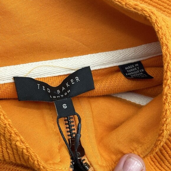 Ted Baker London Millom Men's Size 6/XXL Orange Textured Half Zip Jumper Sweater - Picture 6 of 14